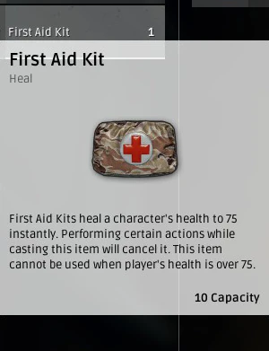 A first aid kit, the mid-tier PUBG heal that restores a big chunk of health quickly between fights.
