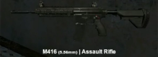 The M416 assault rifle — the gun you tune your PUBG sensitivity around for controllable full-auto spray.