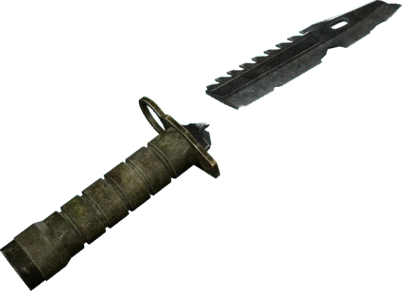 The Combat Knife in its broken state in the Resident Evil 4 remake, unusable until the Merchant repairs it.
