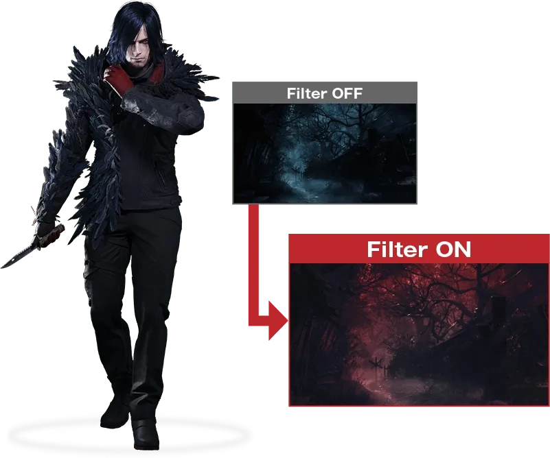 Leon Kennedy wearing the Villain costume from the Resident Evil 4 remake's Extra DLC Pack, one of eight costumes available for the character.