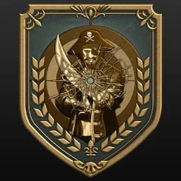 The Real Deadeye award icon from the Resident Evil 4 remake, the gold trophy for an S rank in every shooting range game.