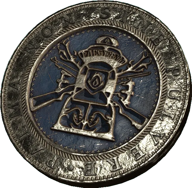 A Silver Token from the Resident Evil 4 remake, exchanged for prizes at the shooting range token machines.