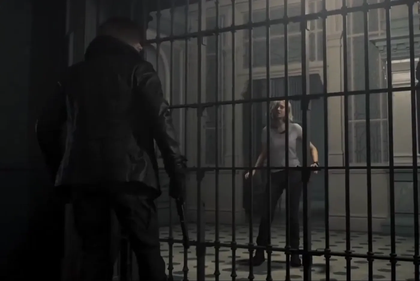 Split promotional art showing Grace Ashcroft and Leon S. Kennedy, the two playable protagonists of Resident Evil Requiem