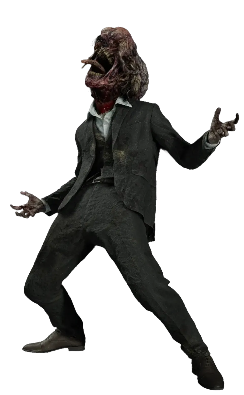 A Blister Head, the mutated zombie variant in Resident Evil Requiem, with a swollen blistered skull