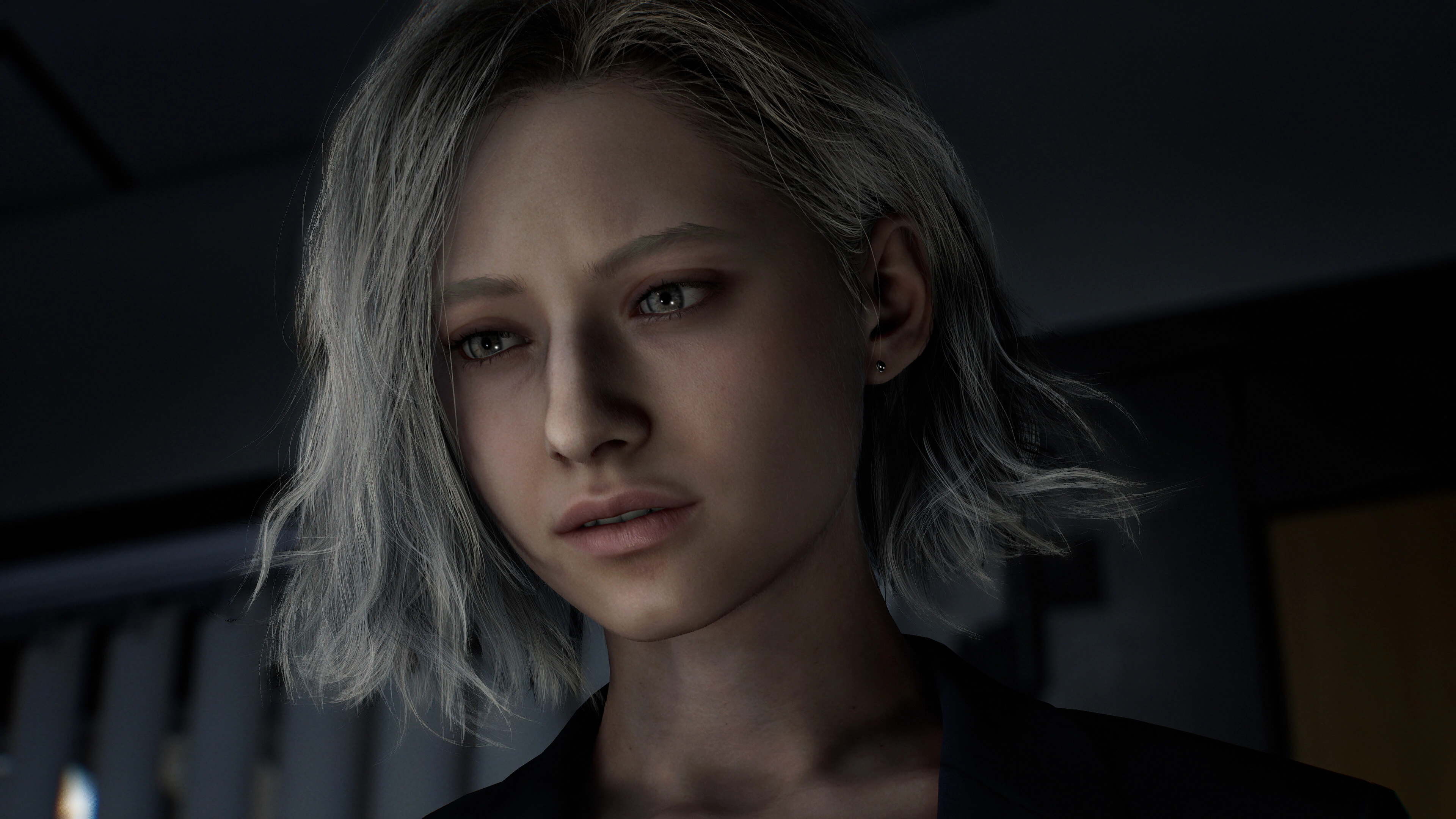 Grace Ashcroft, the FBI analyst protagonist of Resident Evil Requiem, rendered in the RE Engine
