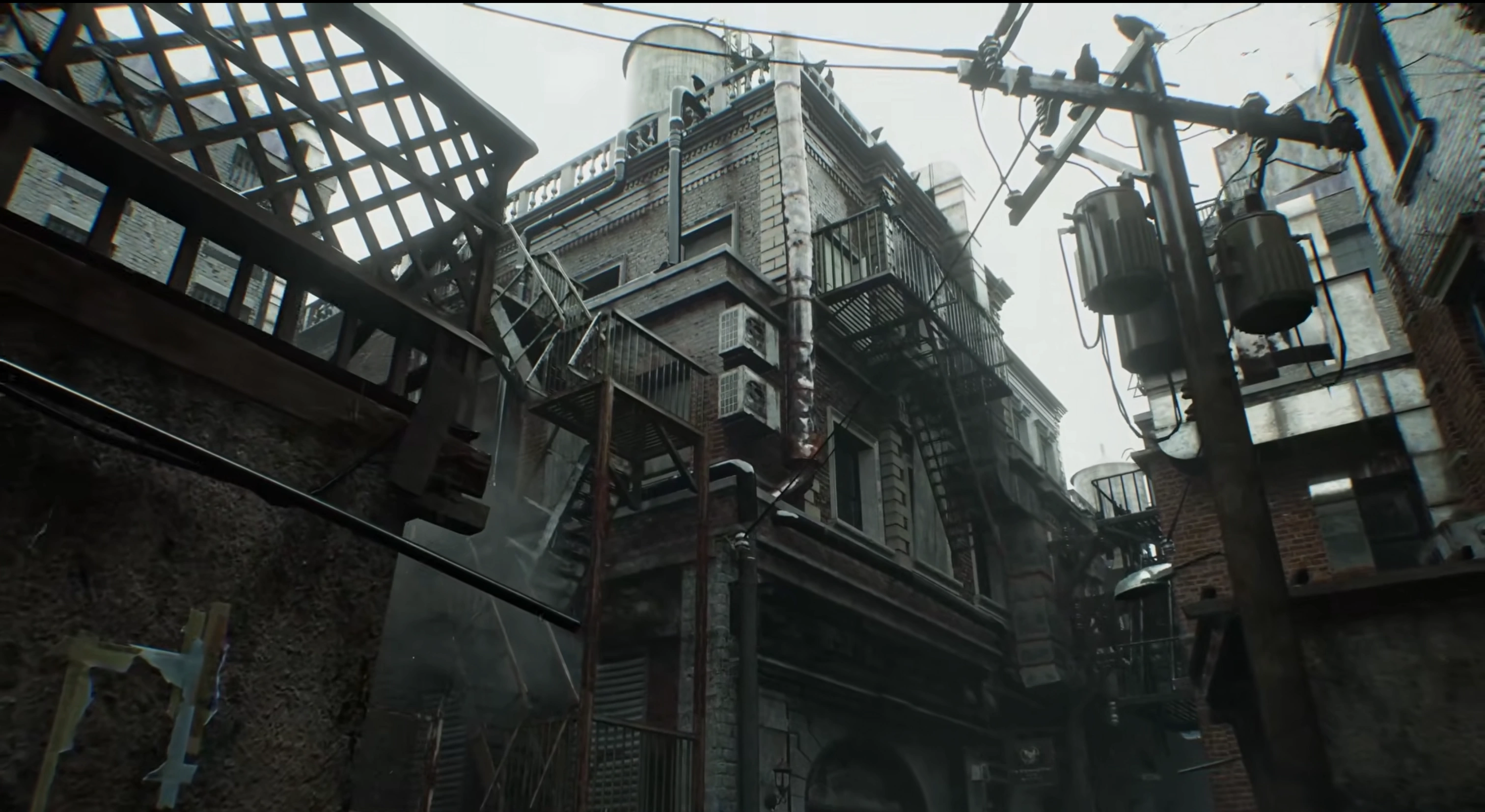 The exterior of the Wrenwood Hotel, the condemned building where Resident Evil Requiem begins