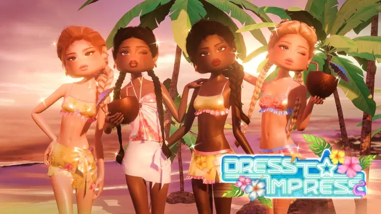 The Dress to Impress thumbnail on Roblox, the breakout fashion game where players style a runway look against a theme and get scored by the lobby.