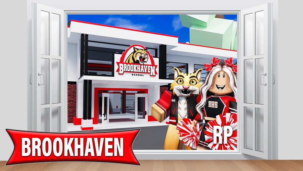 Promotional thumbnail for Brookhaven RP on Roblox, the open-world roleplay town that is the most-played experience on the platform.