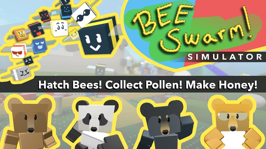 The Bee Swarm Simulator game art on Roblox, the deep bee-collecting grind that plays like a small MMO.