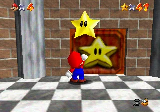 A Big Star Door in Peach's castle. The number on the door is the hard gate, not a suggestion.