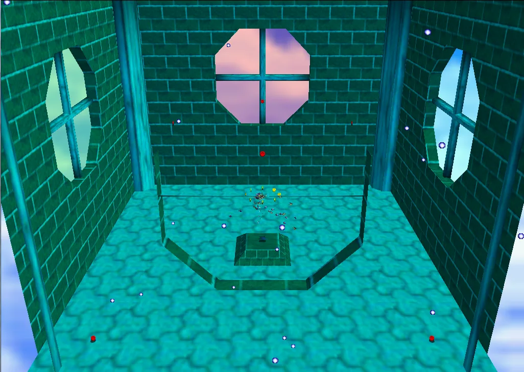 The Secret Aquarium — a sealed fish tank with no air surface, entered through a hole above the Jolly Roger Bay painting.