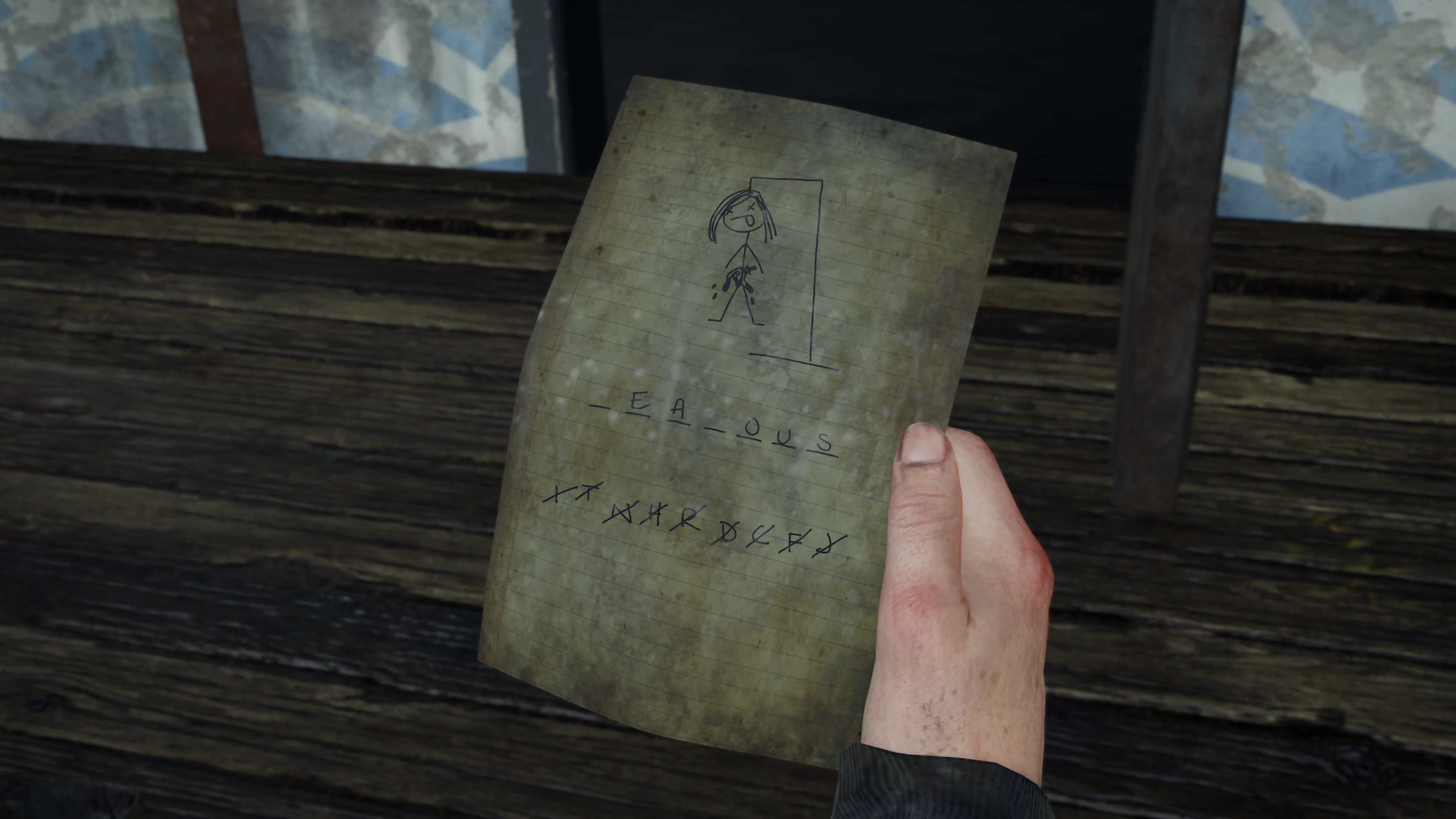 An in-game artifact note in The Last of Us Part I — a handwritten survivor letter, one of the game's readable collectibles.