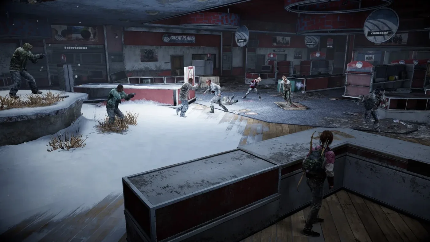 Infected swarming a group of human survivors — mixed encounters can often be triggered deliberately and left to resolve themselves.