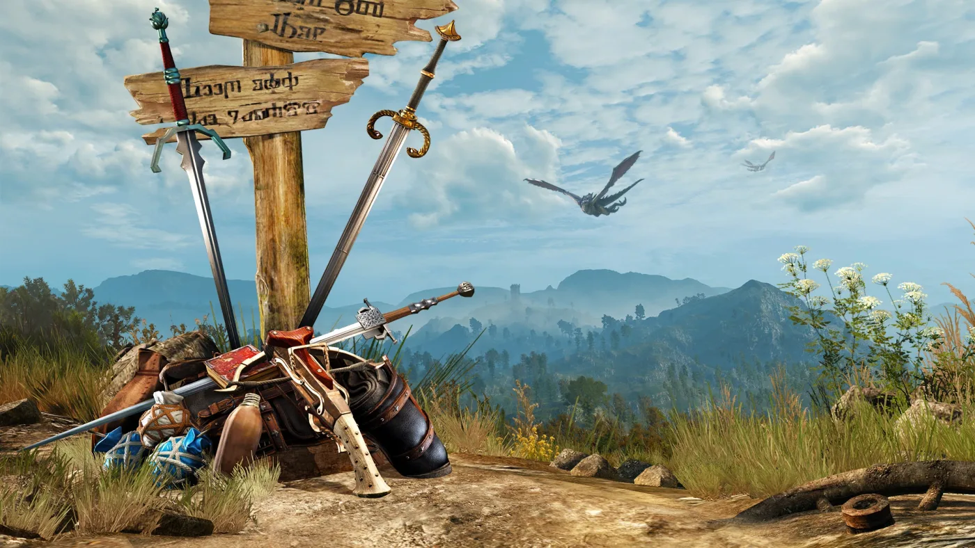 Promotional art for the free New Game + DLC for The Witcher 3: Wild Hunt.