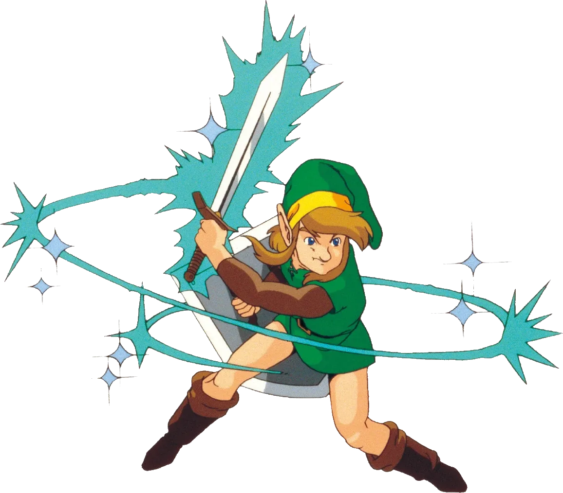 Link performing the charged Spin Attack, the crowd-clearing swing you hold and release.