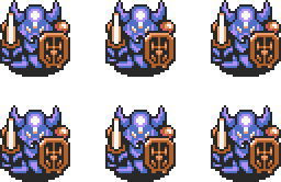 The six Armos Knights of Eastern Palace, the first boss and the guardian of the Pendant of Courage.