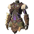 The Barbarian armor set in Breath of the Wild, the spiked helm and fur wraps that grant an Attack Up bonus, found in three Lomei Labyrinth shrines.