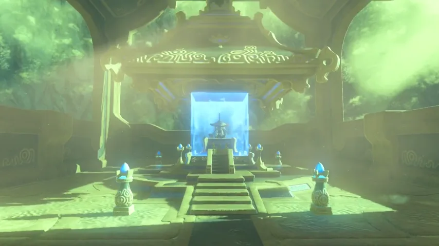 The Final Trial dungeon in Breath of the Wild, a mechanical Sheikah chamber of interlocking gears beneath the Shrine of Resurrection.