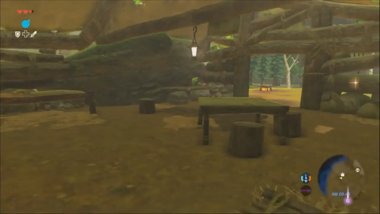 The Old Man's cabin on the Great Plateau, home to one of the first cooking pots most players ever use.