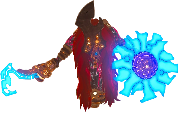 The Thunderblight Ganon boss model from Breath of the Wild, a fast teleporting Blight wielding an electrified sword.