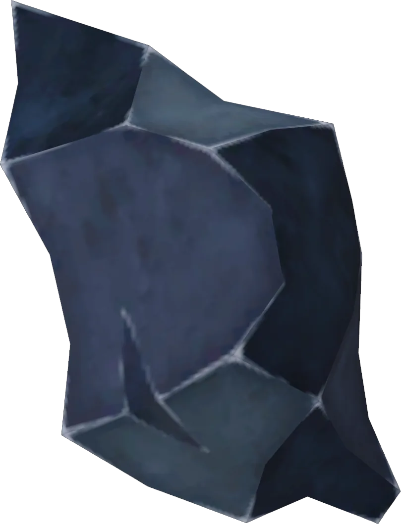 A Flint, one of the four materials that produce Black Dye and one of the fourteen that produce Gray.