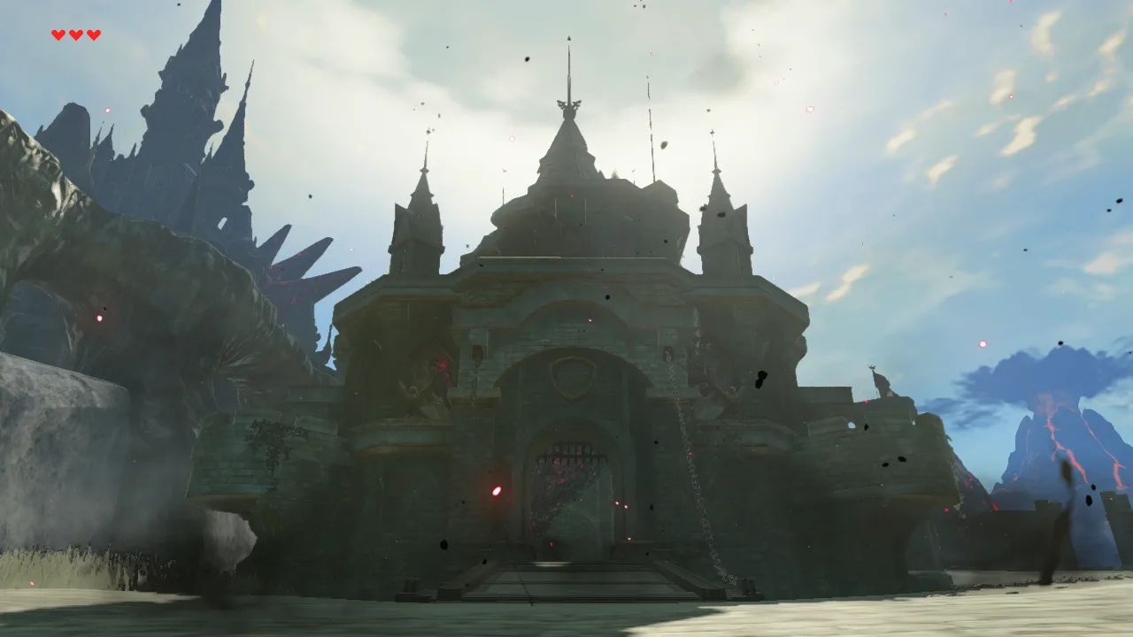 The Second Gatehouse in Breath of the Wild, a stone tower with a broken conical spire on the path up through Hyrule Castle.