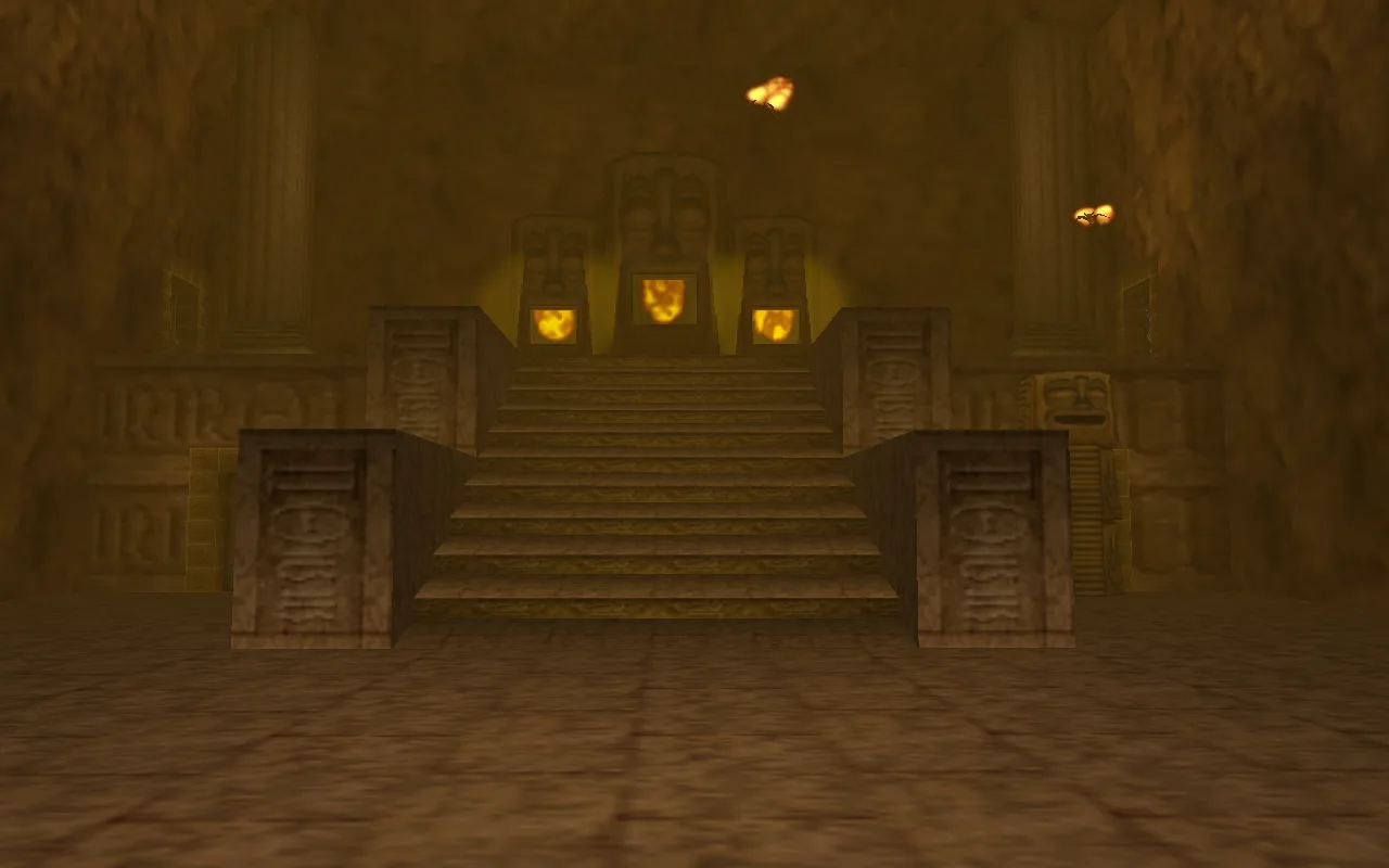 The Fire Temple inside Death Mountain Crater in Ocarina of Time, the volcanic dungeon where the Gorons are imprisoned.