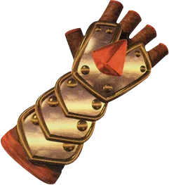 The Golden Gauntlets from Ocarina of Time, found in a chest at the end of the Shadow route inside Ganon's Castle.